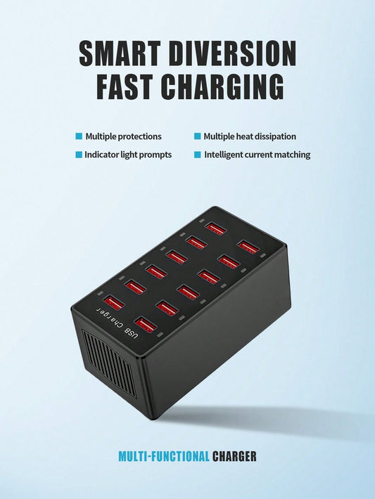 12-port 12a Multi-port Usb Charger For Mobile Phone And Tablet Suitable For Studio And Home Live Broadcast Multi-port Charger