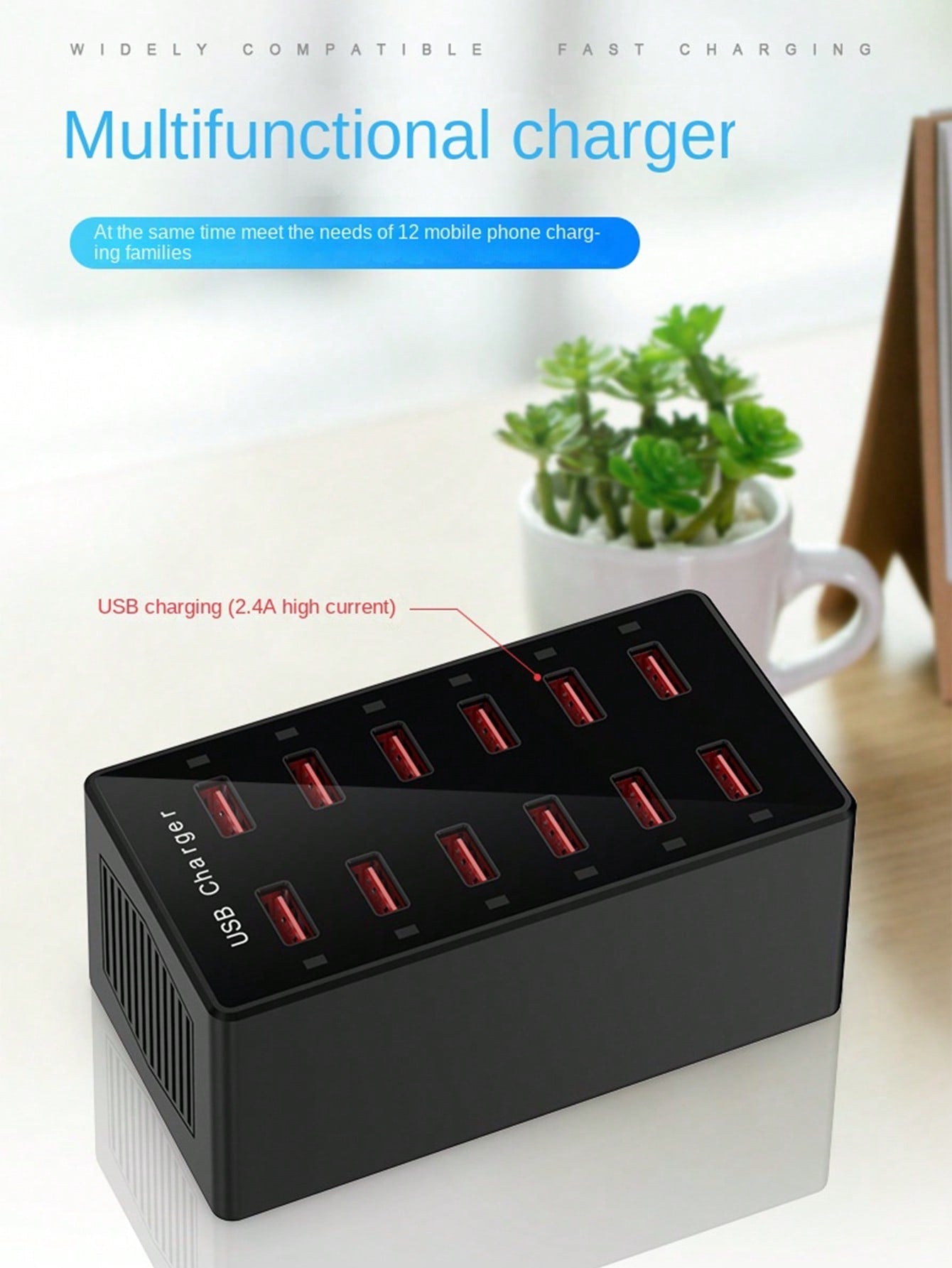 12-port 12a Multi-port Usb Charger For Mobile Phone And Tablet Suitable For Studio And Home Live Broadcast Multi-port Charger