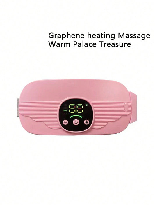 1pc Rechargeable Heating Pad With 4 Heat Settings And 4 Massage Modes, Fast & Effective Heating For Back Or Abdomen, Comfortable For Women And Girls