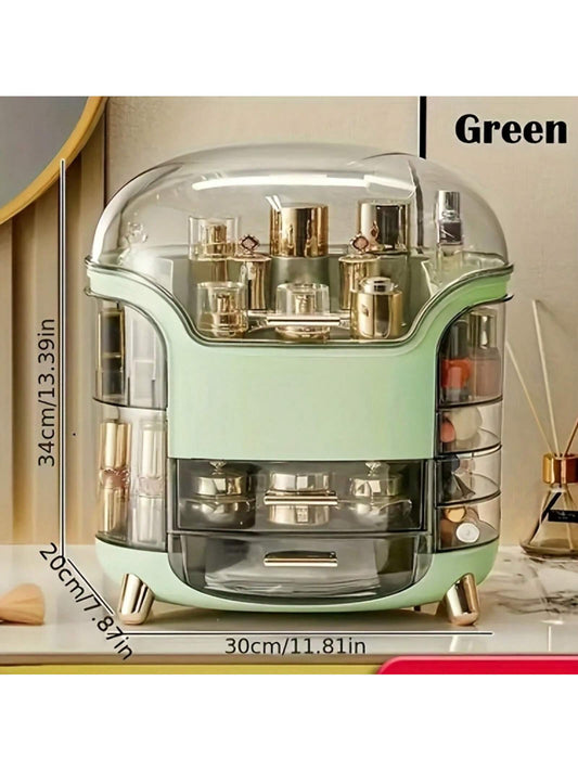 1pc Cosmetic Storage Box, Dust-Proof Desktop Light Luxury Makeup Box, Dressing Table Lipstick Box, Skin Care Product Storage Rack, Jewelry Rack