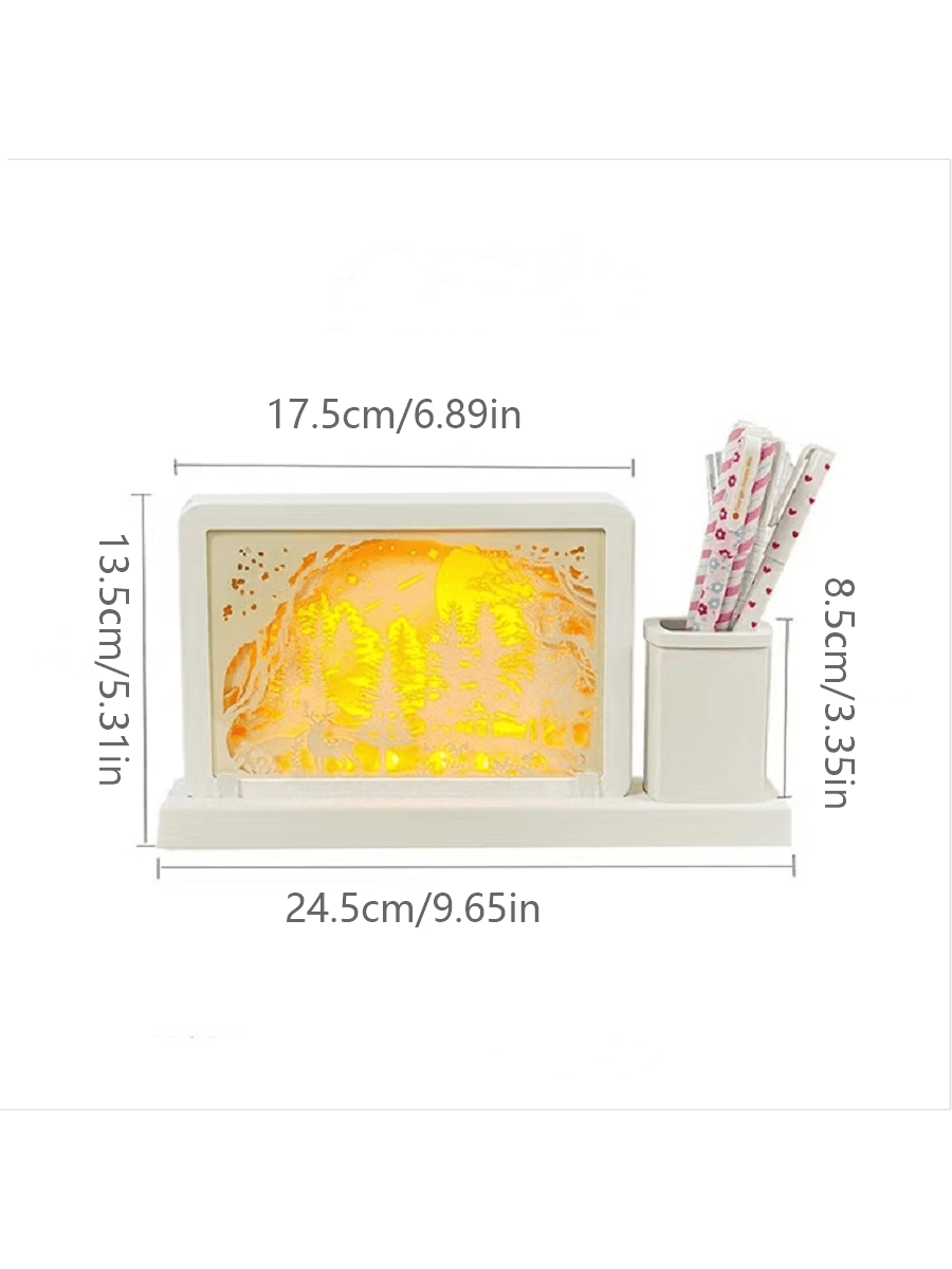 1PCS      3D Pencil Holder Lamp, LED Desk Lamp, Decorative Lamp, Bedroom Night Light, Lighting, Birthday Gift Painting