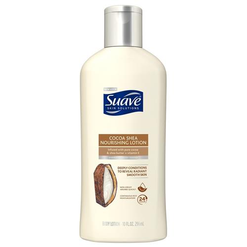 Suave Smoothing With Cocoa Butter & Shea Body Lotion, 10 fl oz