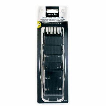 Andis 01380 7pc Snap-On Comb Set, Blade Attachments - Black