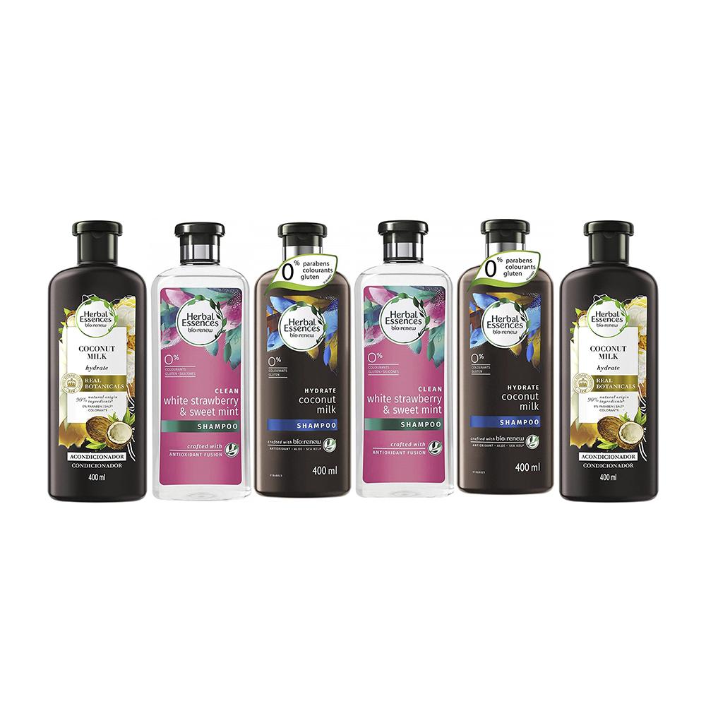 6-Pack: Herbal Essence Shampoo and Conditioner Set 400ml