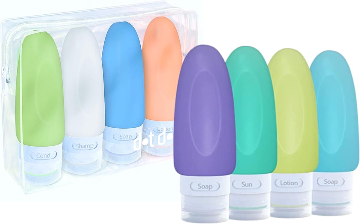 3oz Leak Proof Travel Bottles with TSA Quart Bag Bundle