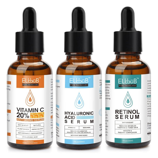 Age Defying Facial Serum 3 Pack, Vitamin C Serum, Retinol Serum and Hyaluronic Acid Serum For Anti Aging & Wrinkle - Boost Skin Collagen,Hydrate & Plump Skin
