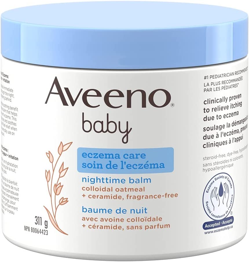 Aveeno Baby Eczema Care Nighttime Balm - Bedtime Body Lotion for itching due to eczema Colloidal Oatmeal + ceramide - Fragrance Free 311 g