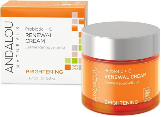 Andalou Naturals Probiotic + C Renewal Cream, Ivory, Probiotic Plus C, 1.7 Oz