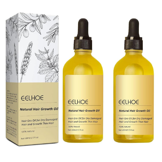 2Pcs Veganic Natural Hair Growth Oil, Carvenchi Natural Hair Growth Oil, Improves Blood Circulation,Reduce Hair Loss,For Dry Damaged Hair.(120ML)