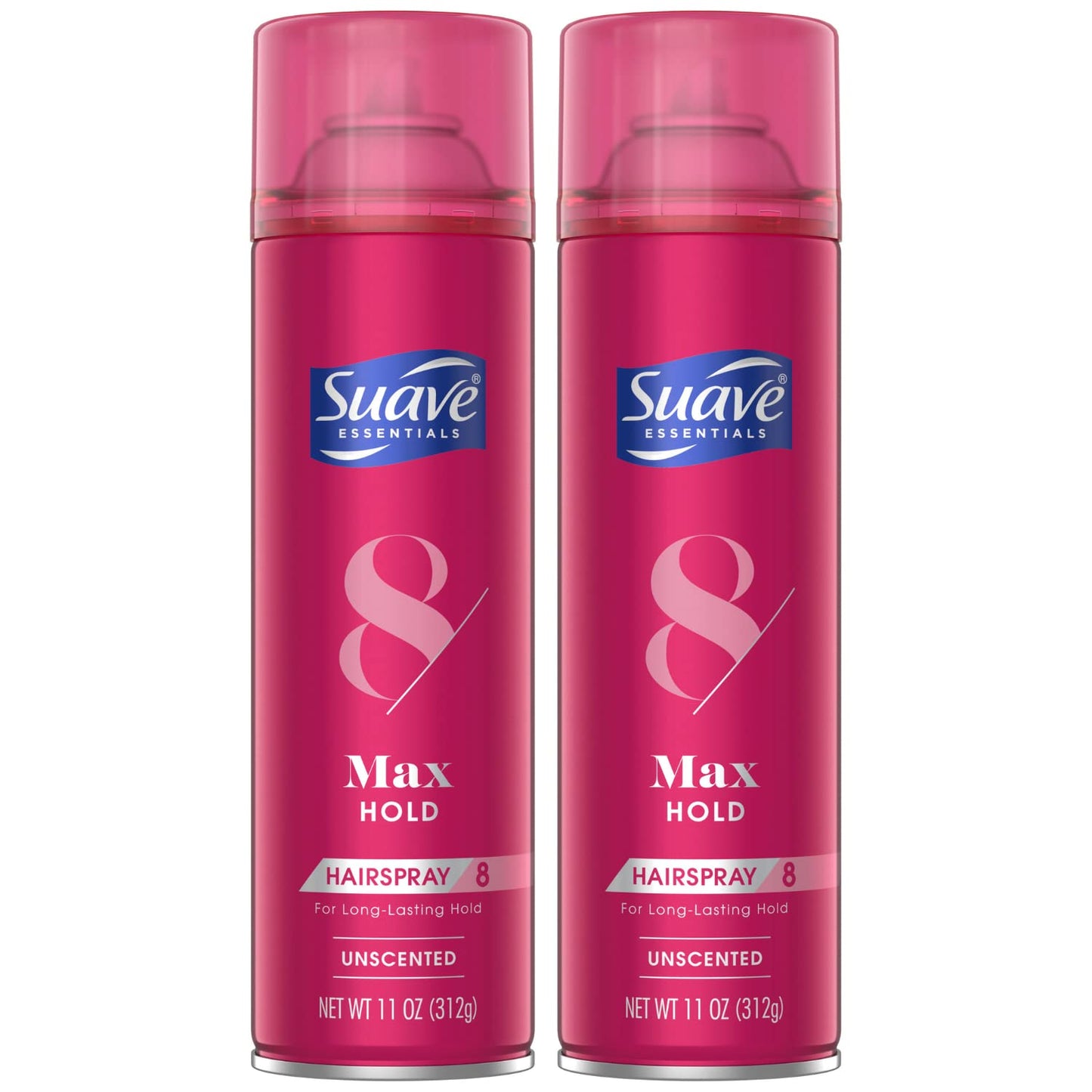 Suave Hairspray, Max Hold 8 Ð Vitamin-Enriched Hair Spray, Extra Hold, Anti-Frizz Hair Products, Unscented Hairspray, 11 Oz (Pack of 2)