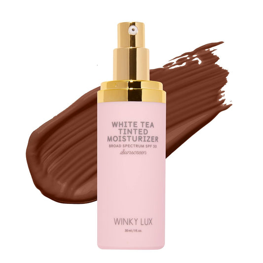 Winky Lux White Tea Tinted Moisturizer SPF 30 Sunscreen, Tinted Moisturizer for Face with SPF, Makeup SPF 30 Face Moisturizer with Vitamin E, Deep Plus