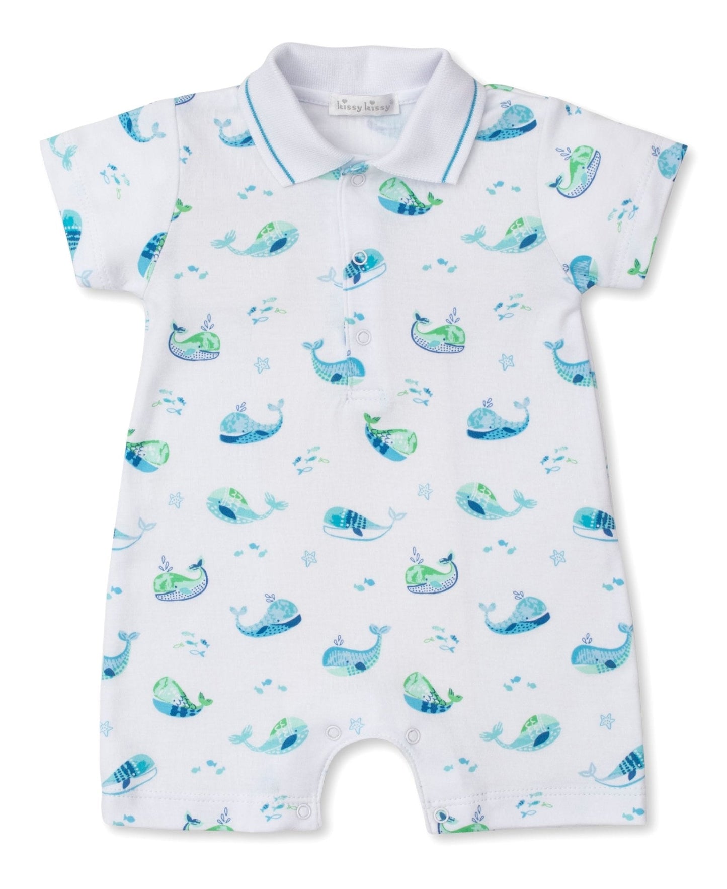 Watercolor Whales Short Playsuit