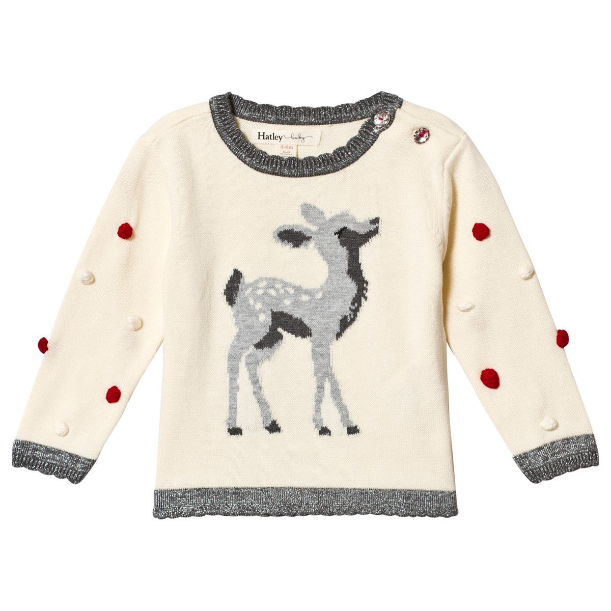 White Fawn Pom Pom Sweater