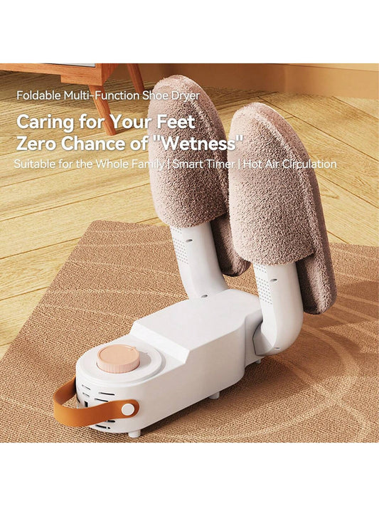 1pc Portable Foldable Shoe Dryer, Shoe-friendly, Space-saving, With Timer And Hot Air Drying Function