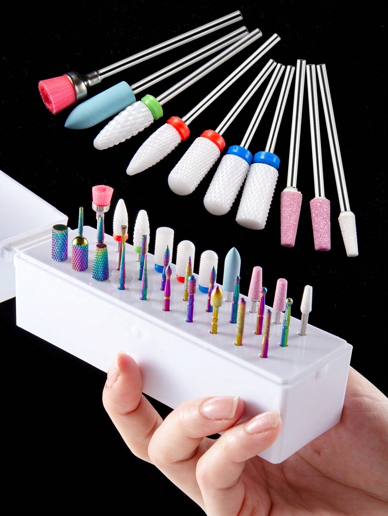 30pcs/box Manicure Grinding Head Set With Tungsten Steel Grinding Head For Quick Removal Of Nail Polish And Dead Skin For Manicure Grinding Machine