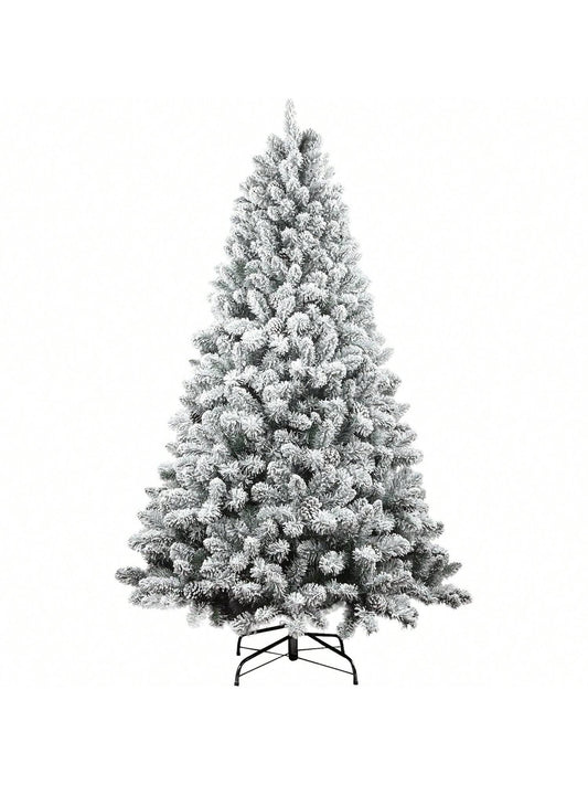 5FT Flocked Artificial Christmas Tree,Flocked Holiday Christmas Pine Tree with Pinne, Snow Flocked Xmas Tree,Party Dration 600 Branch TipsReinforced Metal Base & Easy Assembly by Homehours