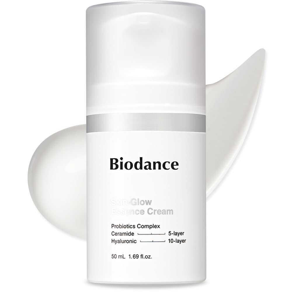 BIODANCE Skin-Glow Essence Cream | Korean Face Cream & Hydrating Facial Moisturizer with Ceramides, Probiotics, Hyaluronic Acid for Face | 1.69 fl.oz, 50ml