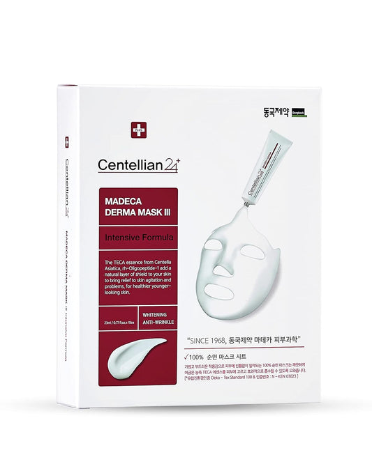 CENTELLIAN 24 Face Mask - Intensive 10pc Sheet Mask With Centella Asiatica Extract. Moisturizing & Soothing For Skin. Madecassoside, TECA, EGF.