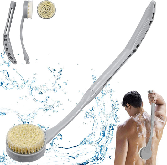 Back Brush Long Handle for Shower, 20.5Ó Back Bath Brush for Shower, Back Scrubber, Exfoliation and Improved Skin Health for Elderly with Limited Arm Movement, Disabled, Pregnant Women