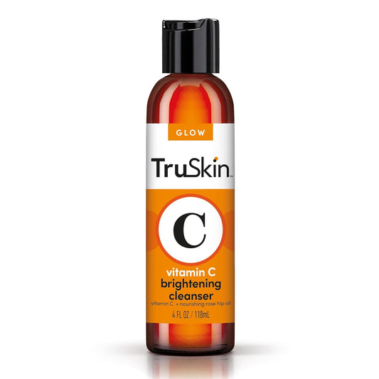 TruSkin Naturals Vitamin C Cleanser for Face - Brightening Face Wash with Vitamins C & E, Rosehip Oil, Aloe Vera and MSM - Deep Clean and Refresh for Radiant, Healthy-Looking Skin, 4 fl oz