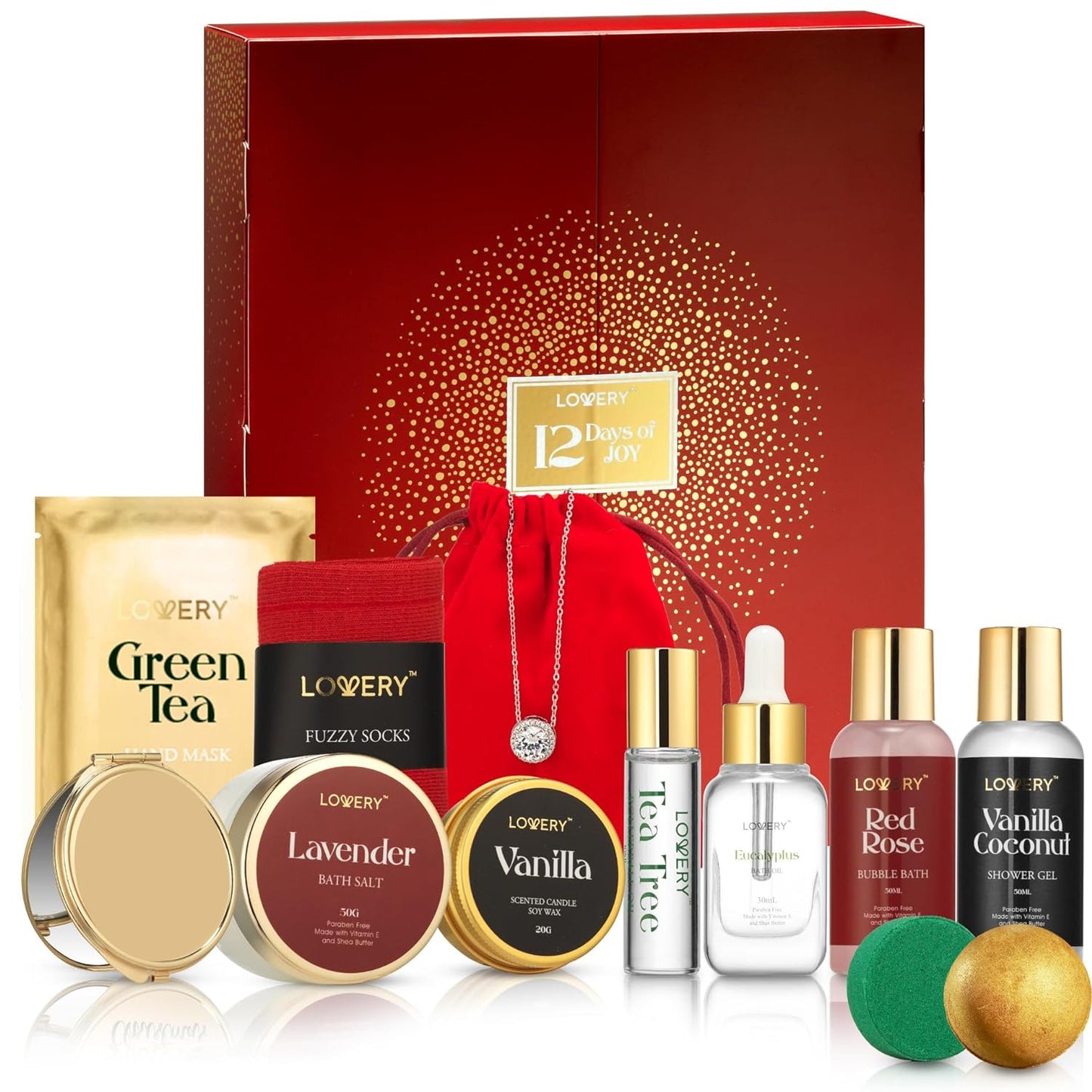 Valentine's Day Gifts for Her, 12 Day Beauty Surprises, Wedding Gifts for Adults, Birthday Gifts for Women & Men, Anniversary Ideas, Beauty & Spa - Bath & Body Care Gift Set