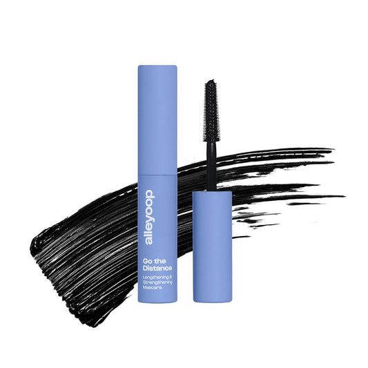 Alleyoop Tubing Mascara Black, Go the Distance - Long-Lasting & Smudge-Proof Mascara with Biotin Supports Lash Repair & Growth - Lengthens & Strengthens Lashes - Vegan & Cruelty-Free (Mini, 4ml)