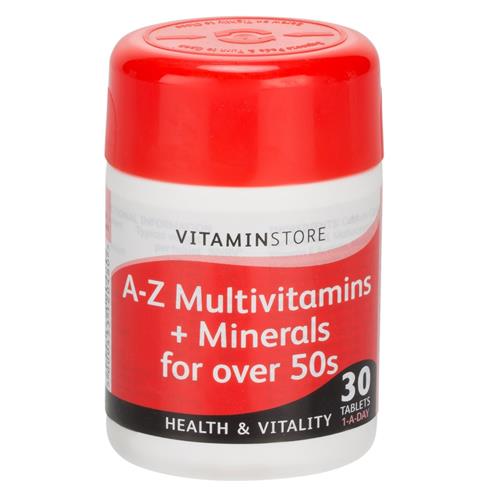 Vitamin Store Over 50 A-Z Multi Vitamins & Minerals, 30 Tablets