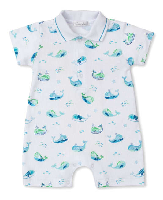 Watercolor Whales Short Playsuit